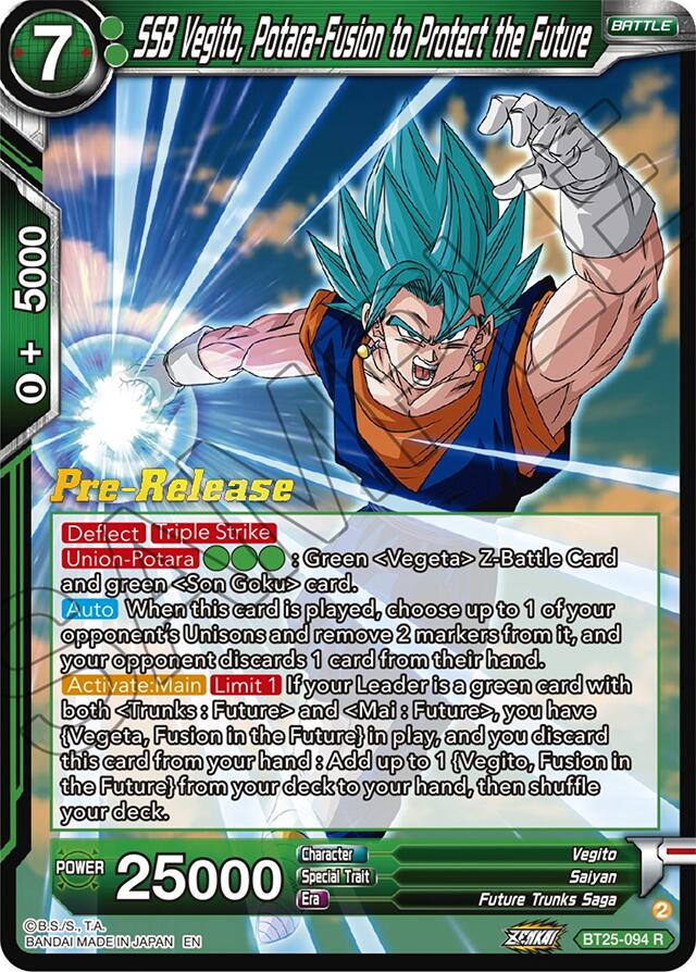 SSB Vegito, Potara-Fusion to Protect the Future (BT25-094) [Legend of the Dragon Balls Prerelease Promos] | Devastation Store