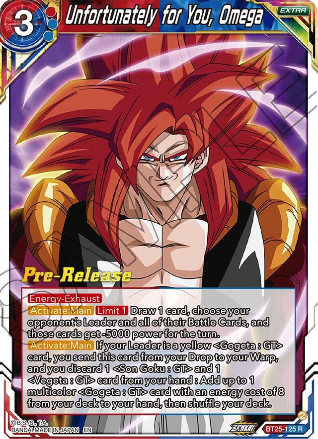 Unfortunately for You, Omega (BT25-125) [Legend of the Dragon Balls Prerelease Promos] | Devastation Store