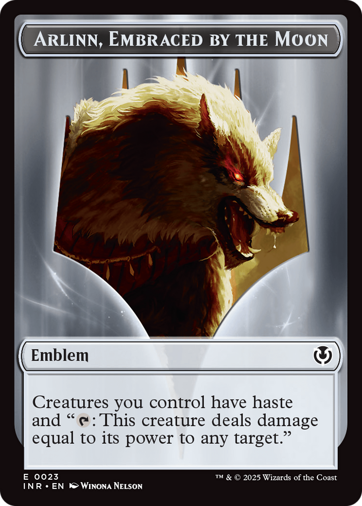 Wolf (0018) // Emblem - Arlinn, Embraces by the Moon Double-Sided Token [Innistrad Remastered Tokens] | Devastation Store