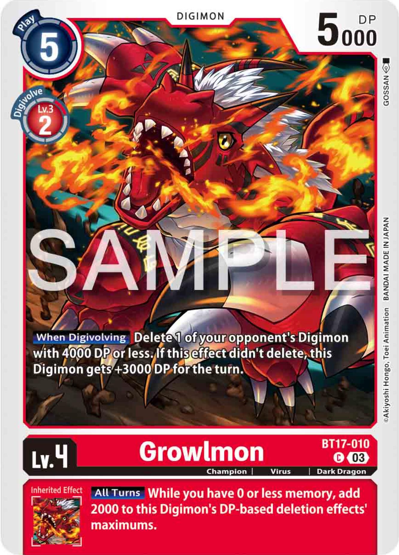 Growlmon [BT17-010] [Secret Crisis] | Devastation Store