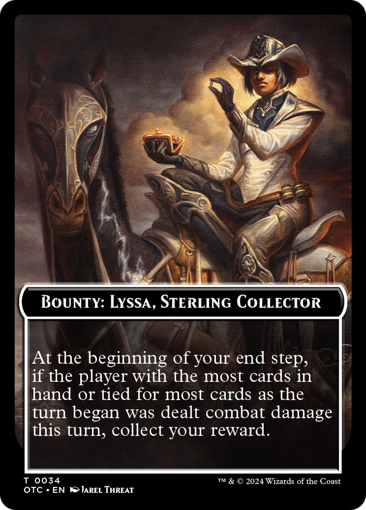 Bounty: Lyssa, Sterling Collector // Bounty Rules Double-Sided Token [Outlaws of Thunder Junction Commander Tokens] | Devastation Store