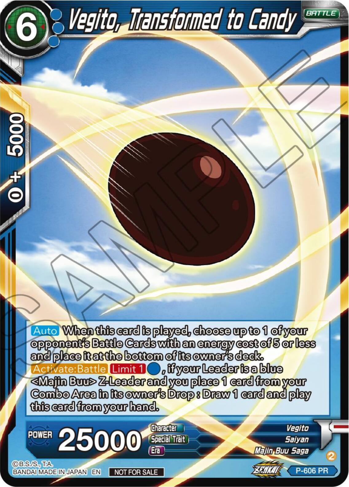 Vegito, Transformed to Candy (Tournament Pack Vol. 8) (P-606) [Promotion Cards] | Devastation Store