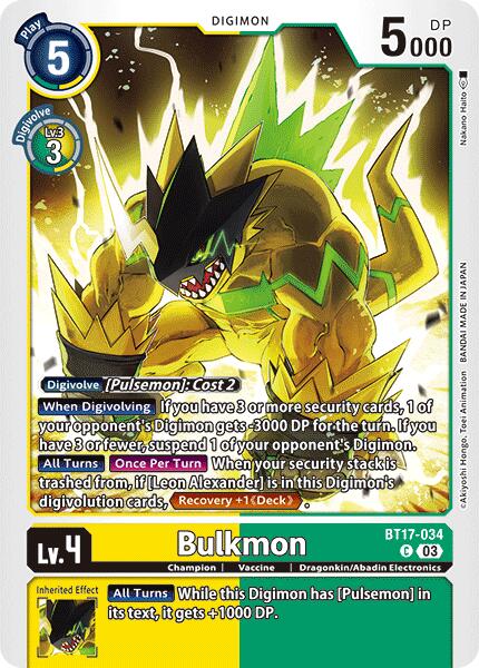 Bulkmon [BT17-034] [Secret Crisis] | Devastation Store