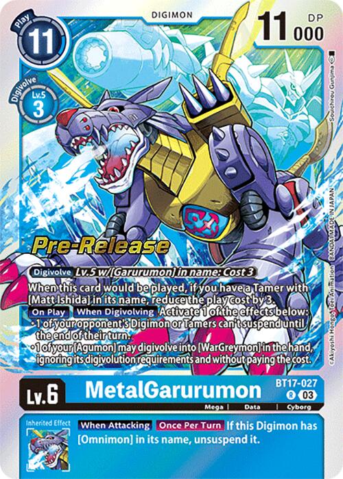 MetalGarurumon [BT17-027] [Secret Crisis Pre-Release Cards] | Devastation Store