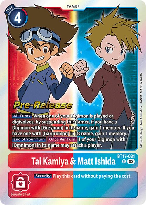 Tai Kamiya & Matt Ishida [BT17-081] [Secret Crisis Pre-Release Cards] | Devastation Store