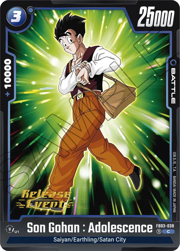 Son Gohan : Adolescence (FB03-038) [Raging Roar Release Event Cards] | Devastation Store