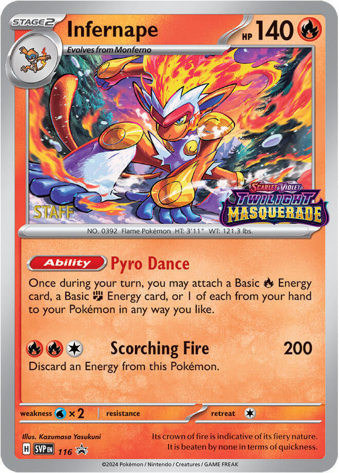 Infernape (116) (Staff) [Scarlet & Violet: Black Star Promos] | Devastation Store