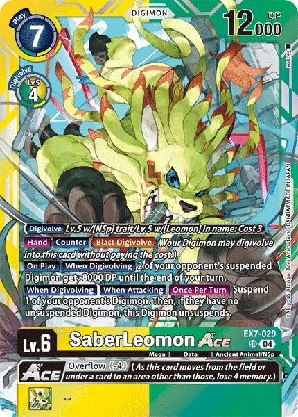 SaberLeomon ACE [EX7-029] [Digimon LIBERATOR] | Devastation Store