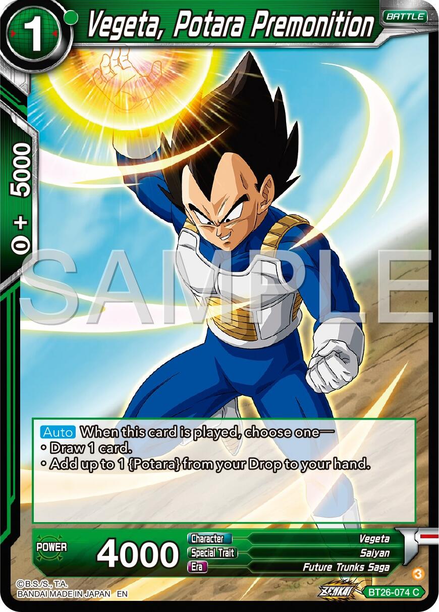 Vegeta, Potara Premonition (BT26-074) [Ultimate Advent] | Devastation Store