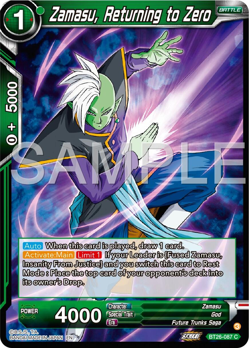 Zamasu, Returning to Zero (BT26-087) [Ultimate Advent] | Devastation Store