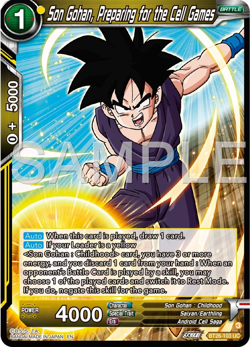 Son Gohan, Preparing for the Cell Games (BT26-103) [Ultimate Advent] | Devastation Store