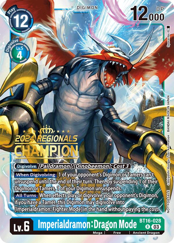 Imperialdramon: Dragon Mode [BT16-028] (2024 Regionals Champion) [Beginning Observer] | Devastation Store