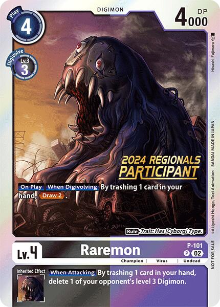 Raremon [P-101] - P-101 (2024 Regionals Participant) [Digimon Promotion Cards] | Devastation Store