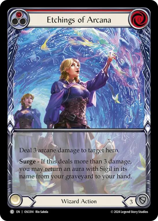 Etchings of Arcana (Red) [OSC014] (Rosetta Oscilio Blitz Deck) | Devastation Store