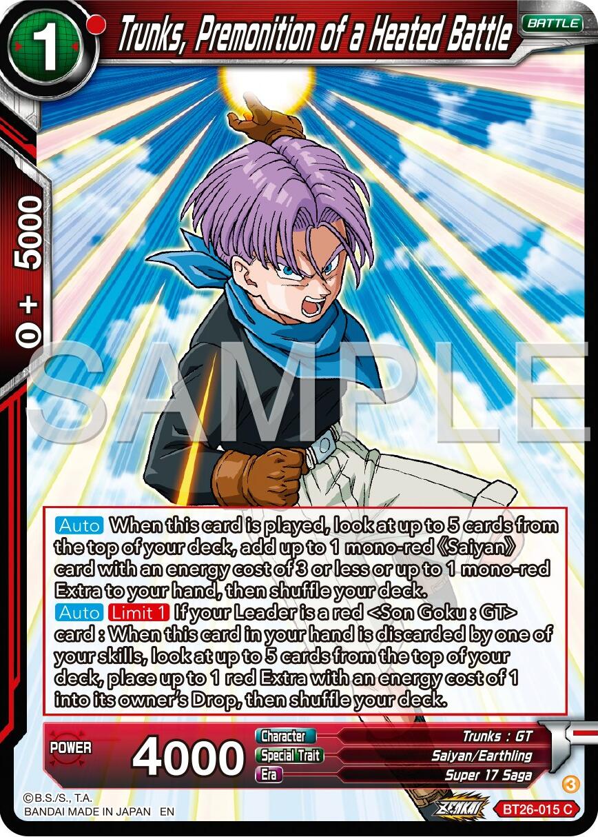 Trunks, Premonition of a Heated Battle (BT26-015) [Ultimate Advent] | Devastation Store