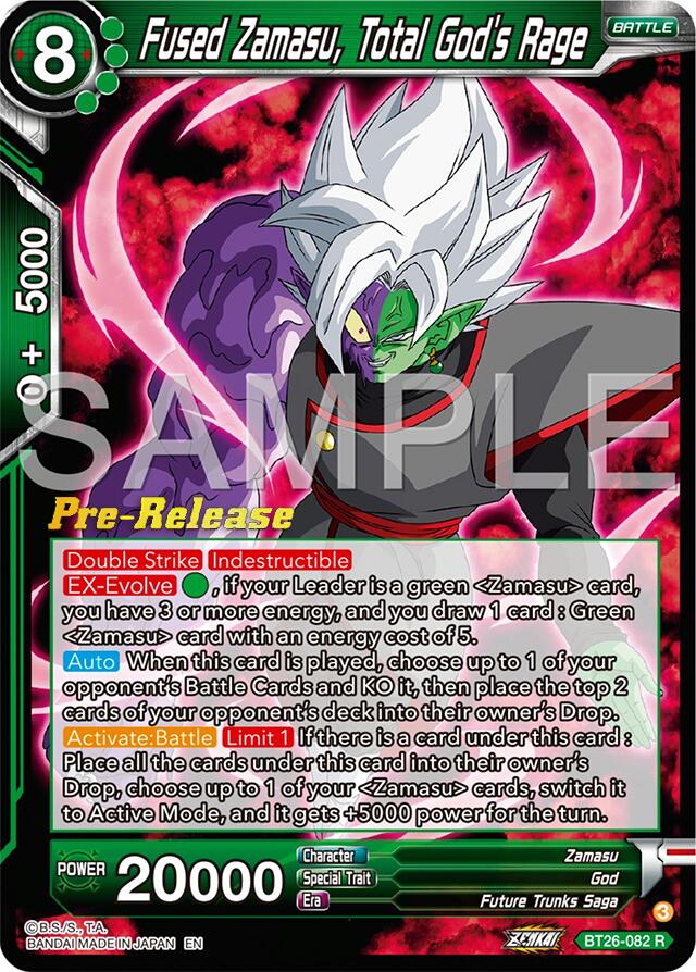 Fused Zamasu, Total God's Rage (BT26-082) [Ultimate Advent Prerelease Promos] | Devastation Store