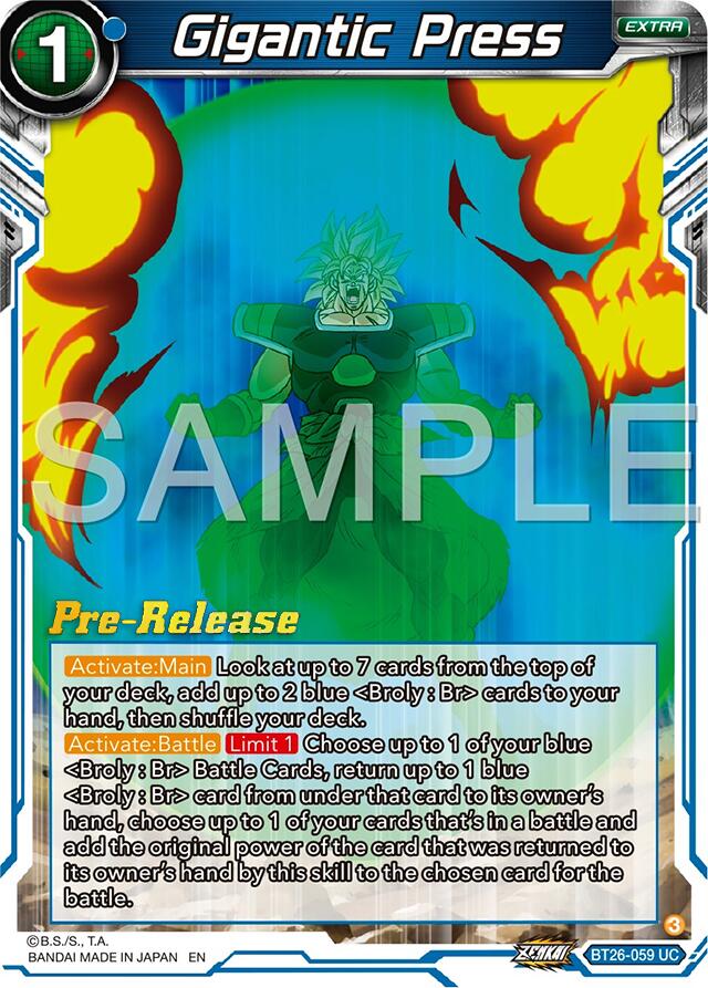 Gigantic Press (BT26-059) [Ultimate Advent Prerelease Promos] | Devastation Store