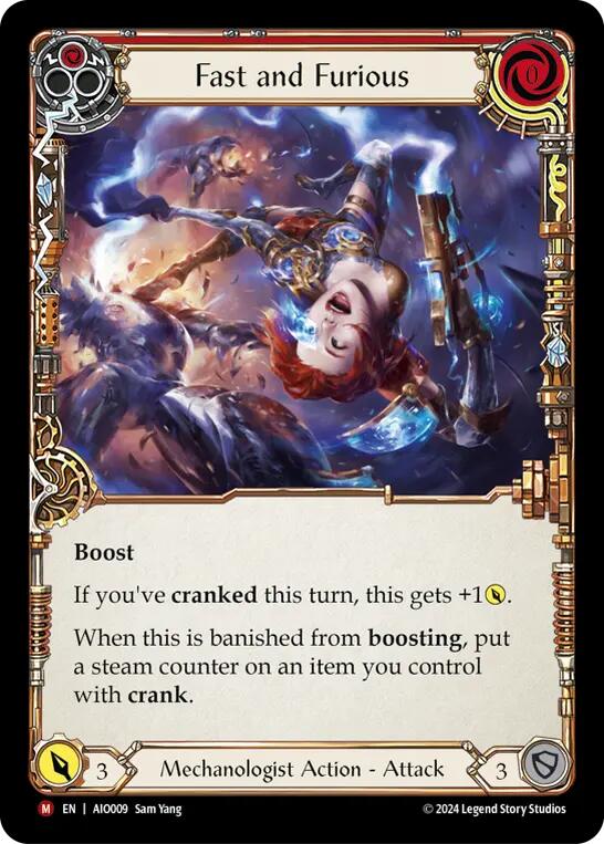 Fast and Furious (Red) [AIO009] (Armory Deck: Dash)  Rainbow Foil | Devastation Store