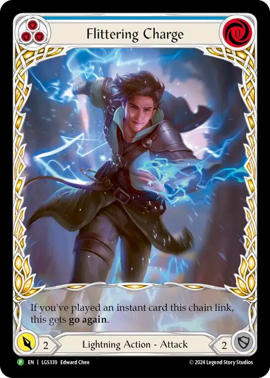 Flittering Charge (Blue) (Extended Art) [LGS339] (Promo)  Rainbow Foil | Devastation Store