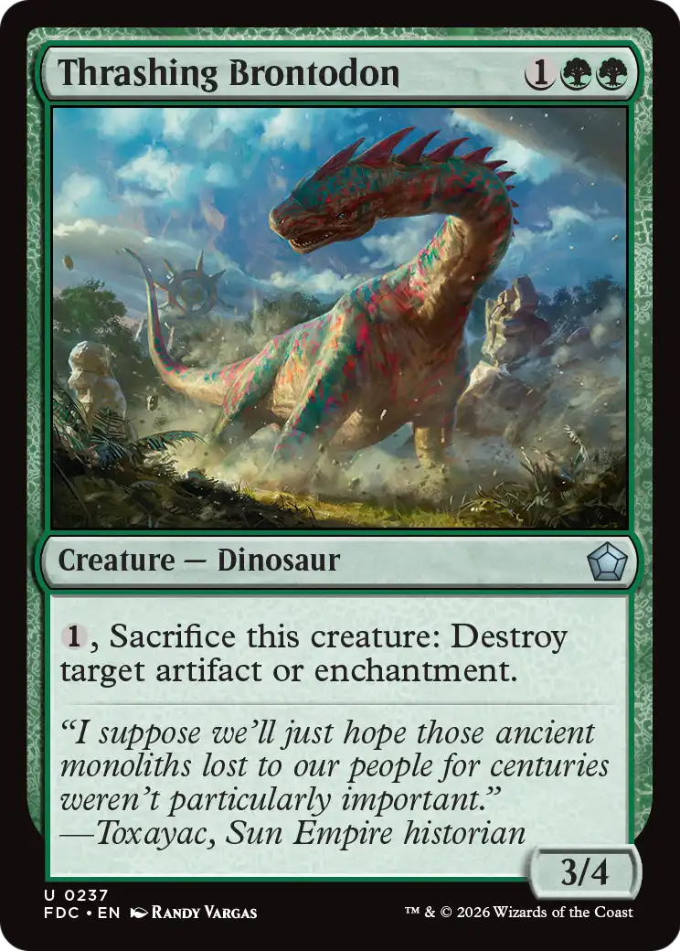 Thrashing Brontodon [Foundations Commander] | Devastation Store
