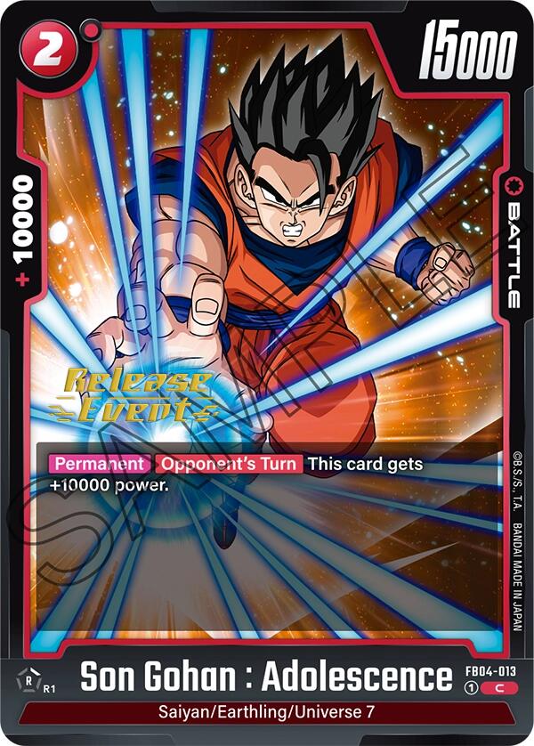 Son Gohan : Adolescence (FB04-013) [Ultra Limit Release Event Cards] | Devastation Store