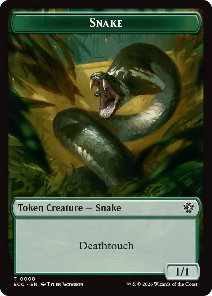 Zombie // Snake Double-Sided Token [Lorwyn Eclipsed Tokens] | Devastation Store
