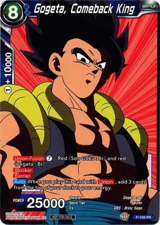 Gogeta, Comeback King (Broly Pack Vol. 3) (P-109) [Promotion Cards] | Devastation Store