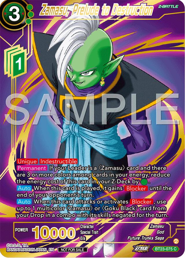 Zamasu, Prelude to Destruction (Championship 2024 Finals Zenkai Pack) (Gold Stamped) (BT23-075) [Tournament Promotion Cards] | Devastation Store