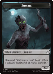 Zombie (0011) // Zombie (0012) Double-Sided Token [Innistrad Remastered Tokens] | Devastation Store