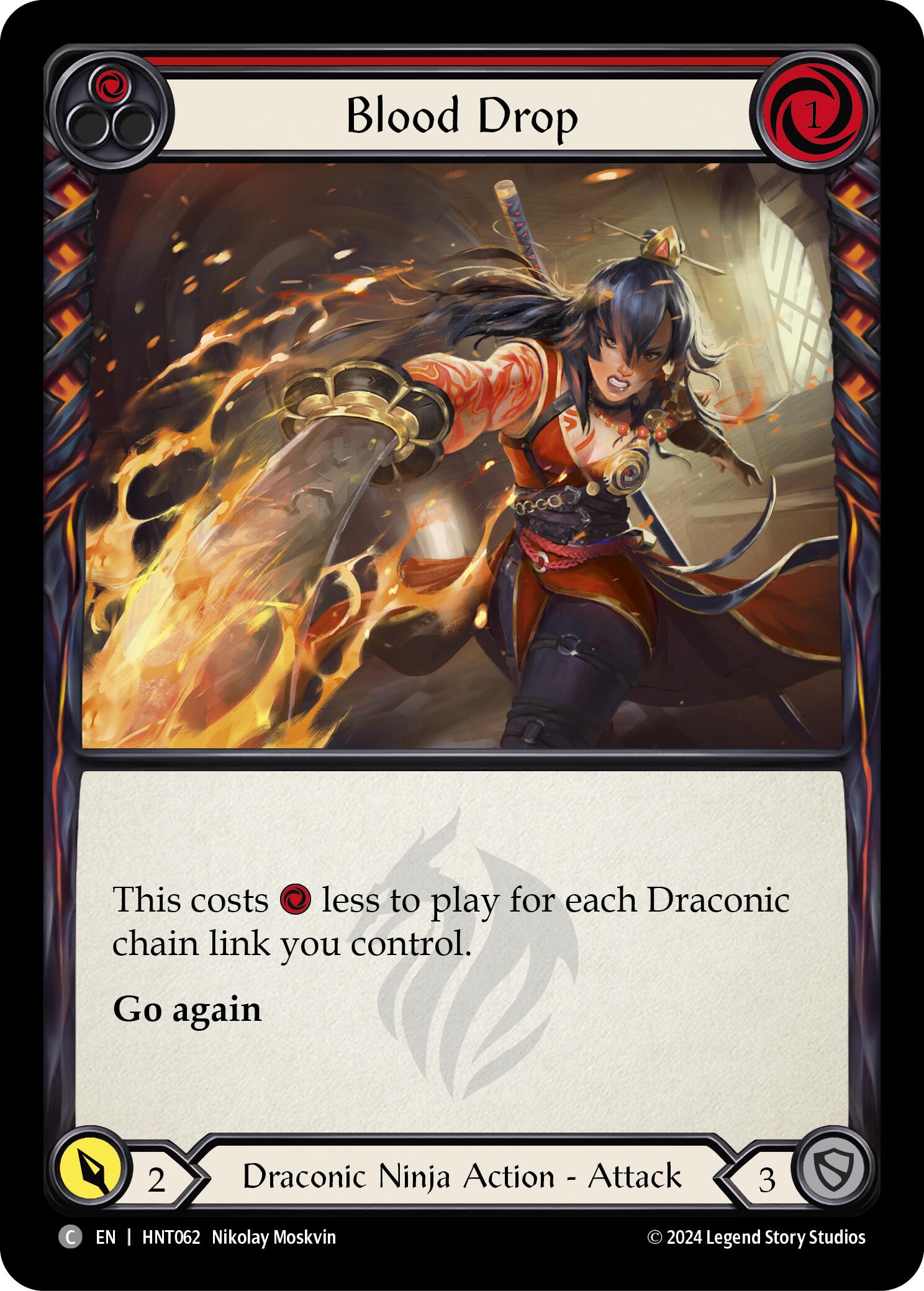 Blood Drop (Red) [HNT062] (The Hunted)  Rainbow Foil | Devastation Store