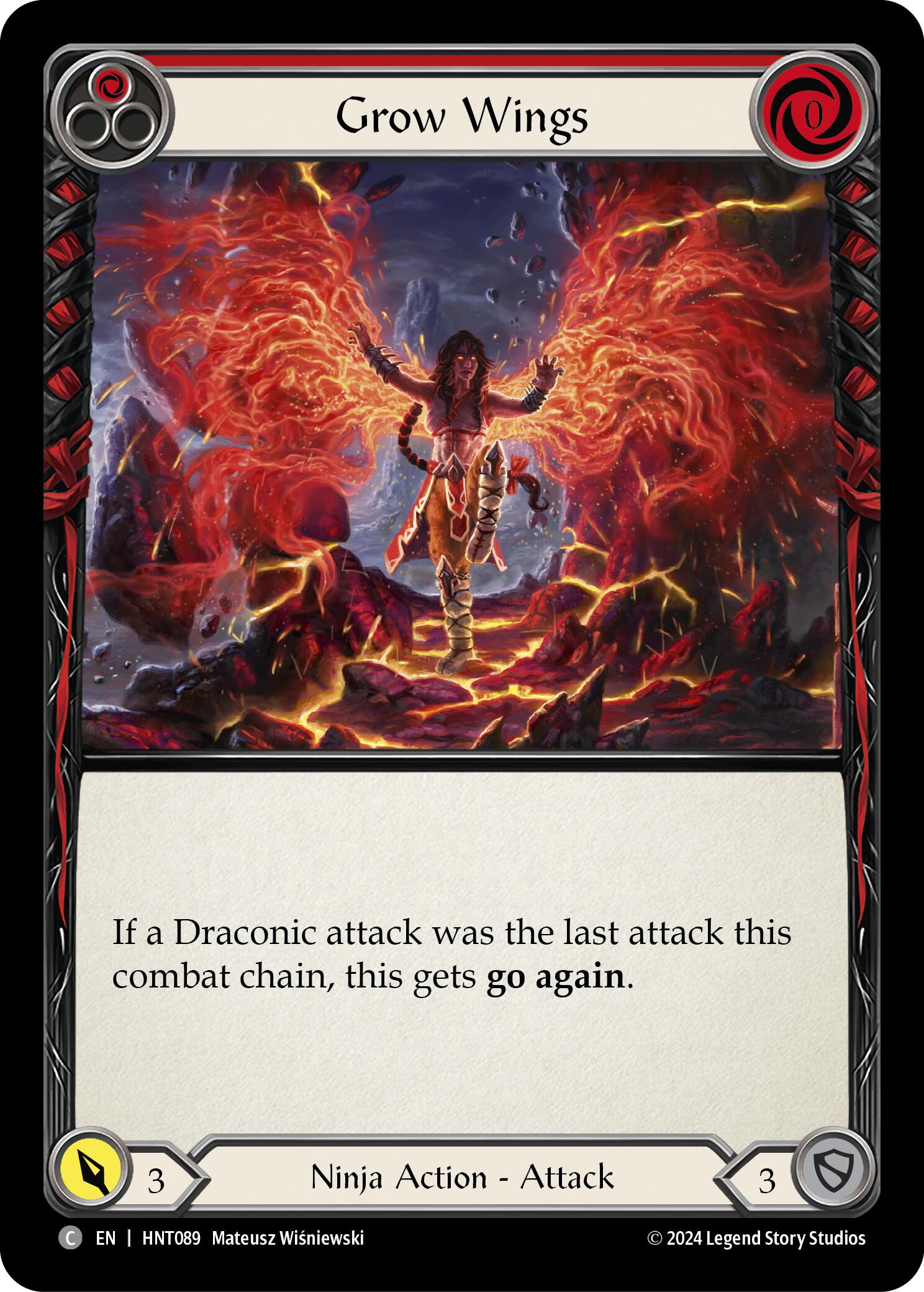 Grow Wings (Red) [HNT089] (The Hunted)  Rainbow Foil | Devastation Store