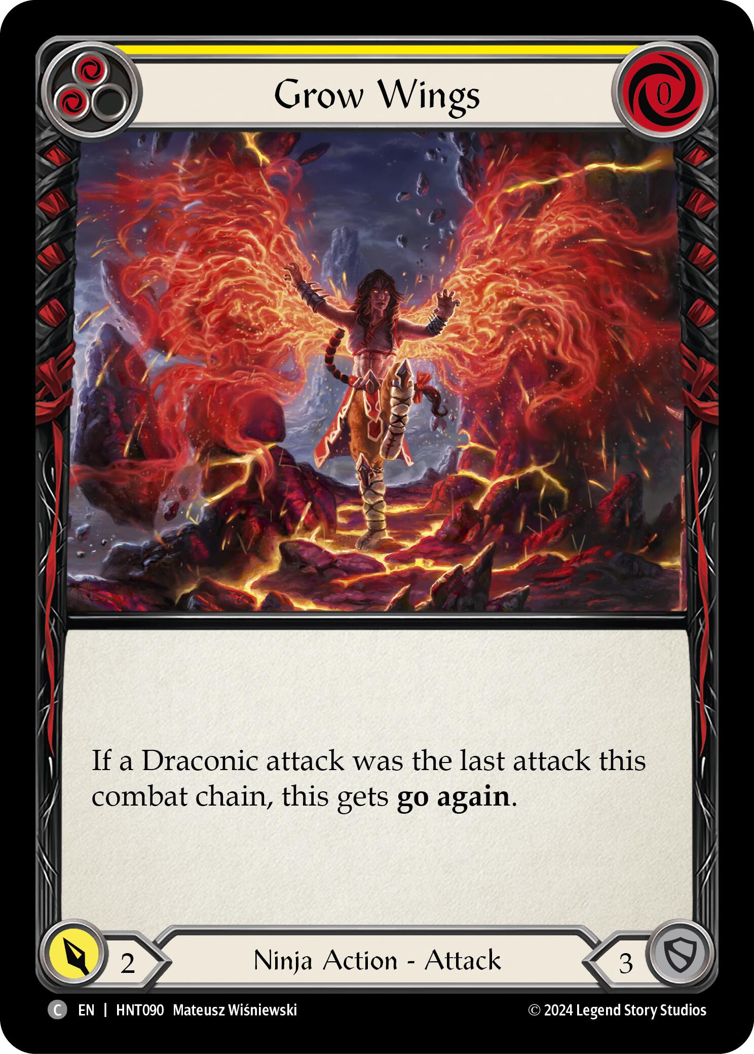 Grow Wings (Yellow) [HNT090] (The Hunted)  Rainbow Foil | Devastation Store