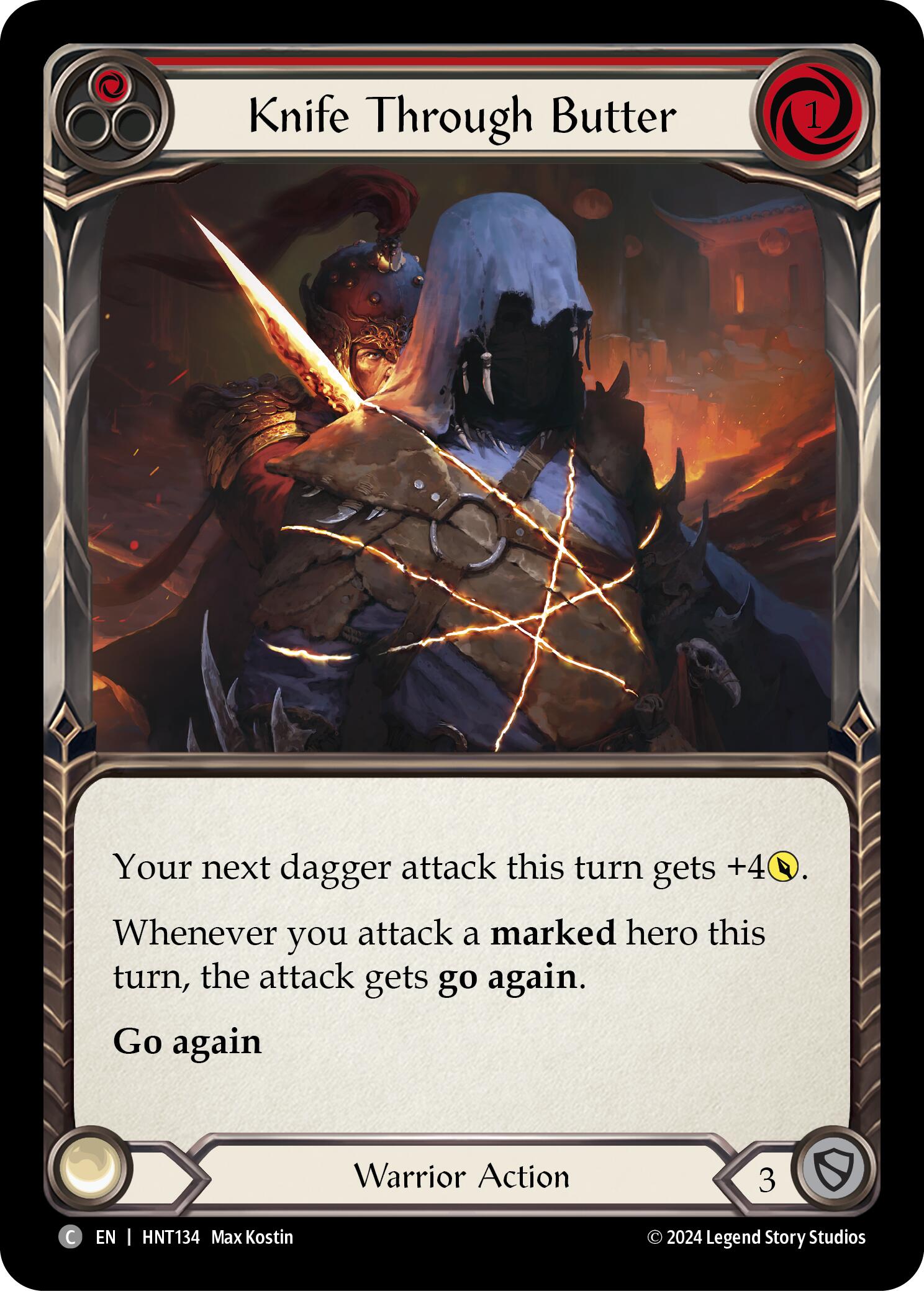 Knife through Butter (Red) [HNT134] (The Hunted)  Rainbow Foil | Devastation Store