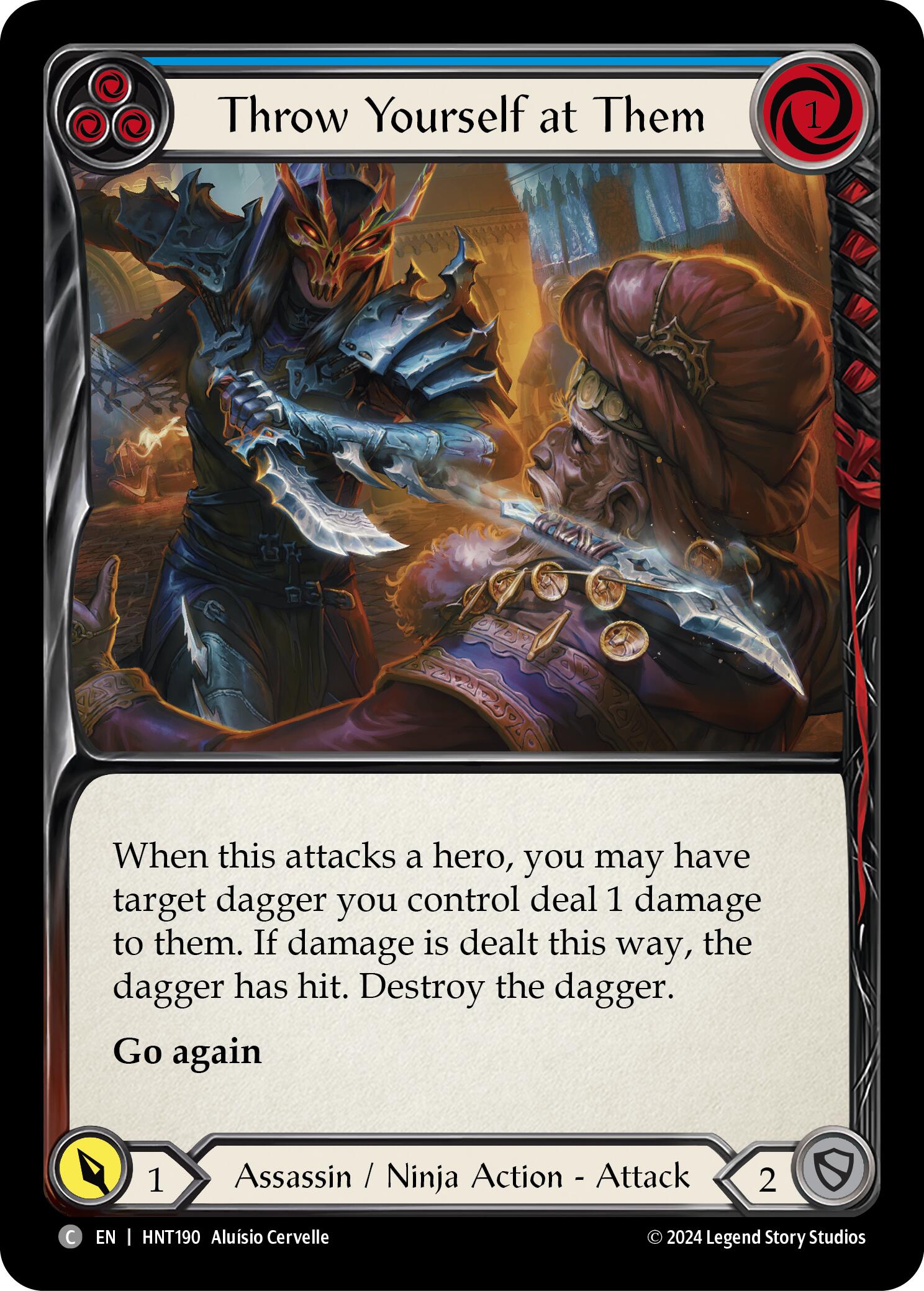 Throw Yourself at Them (Blue) [HNT190] (The Hunted)  Rainbow Foil | Devastation Store