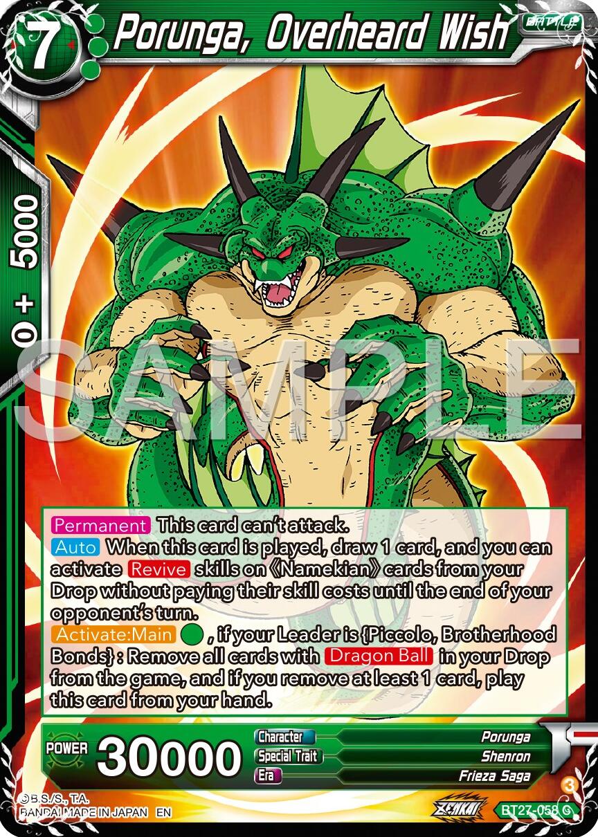 Porunga, Overheard Wish (BT27-058) [History of Z] | Devastation Store