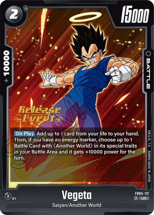Vegeta (FB05-112) [New Adventure Release Event Cards] | Devastation Store
