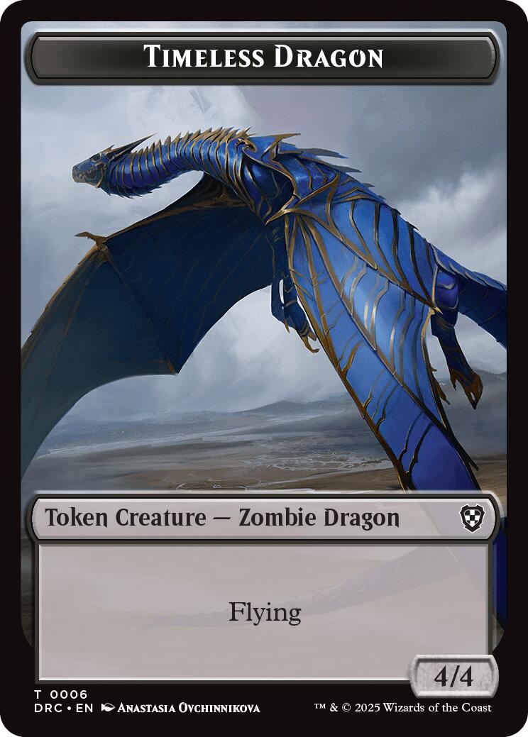 Timeless Dragon // Zombie (0003) Double-Sided Token [Aetherdrift Tokens] | Devastation Store
