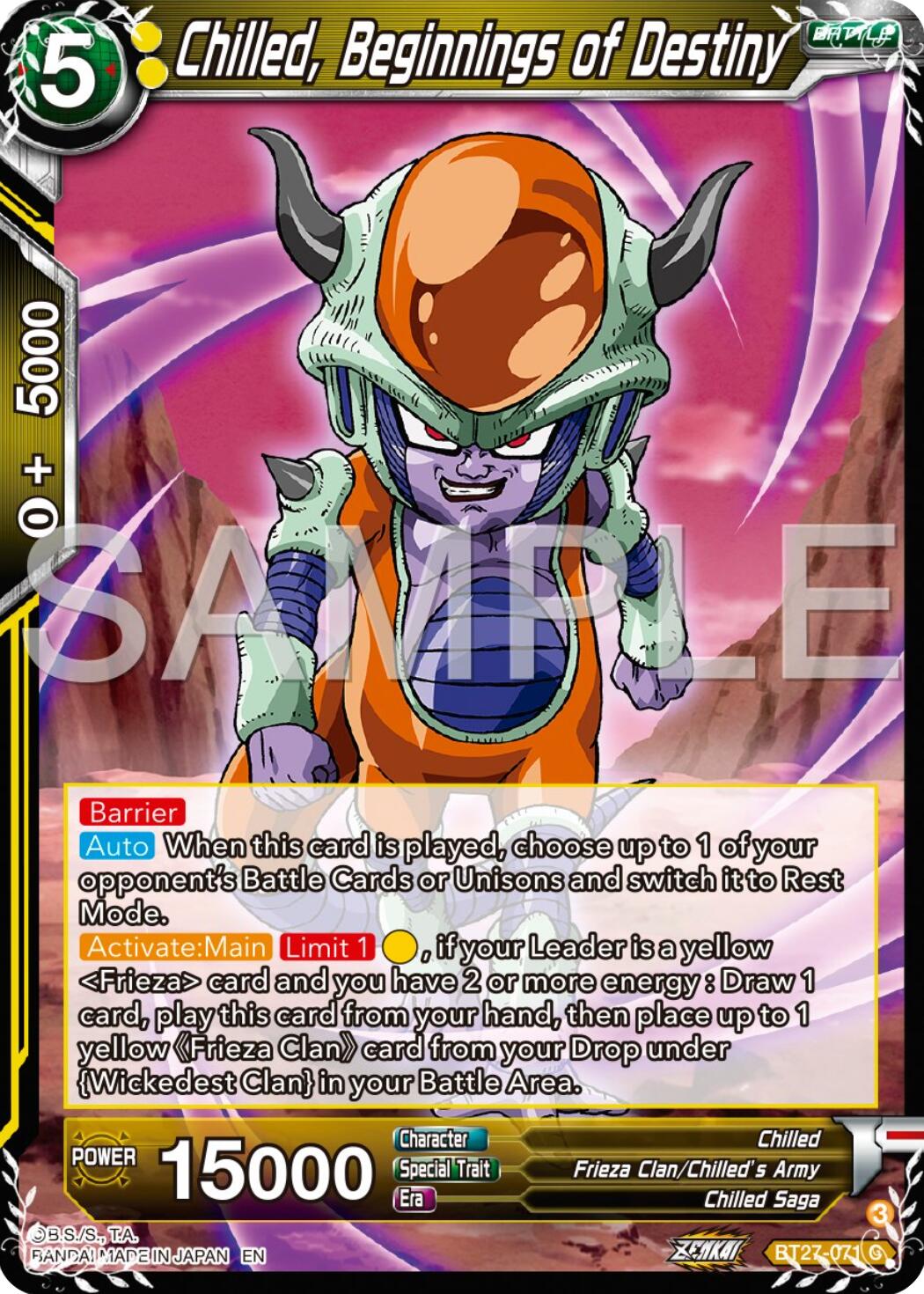 Chilled, Beginnings of Destiny (BT27-071) [History of Z] | Devastation Store