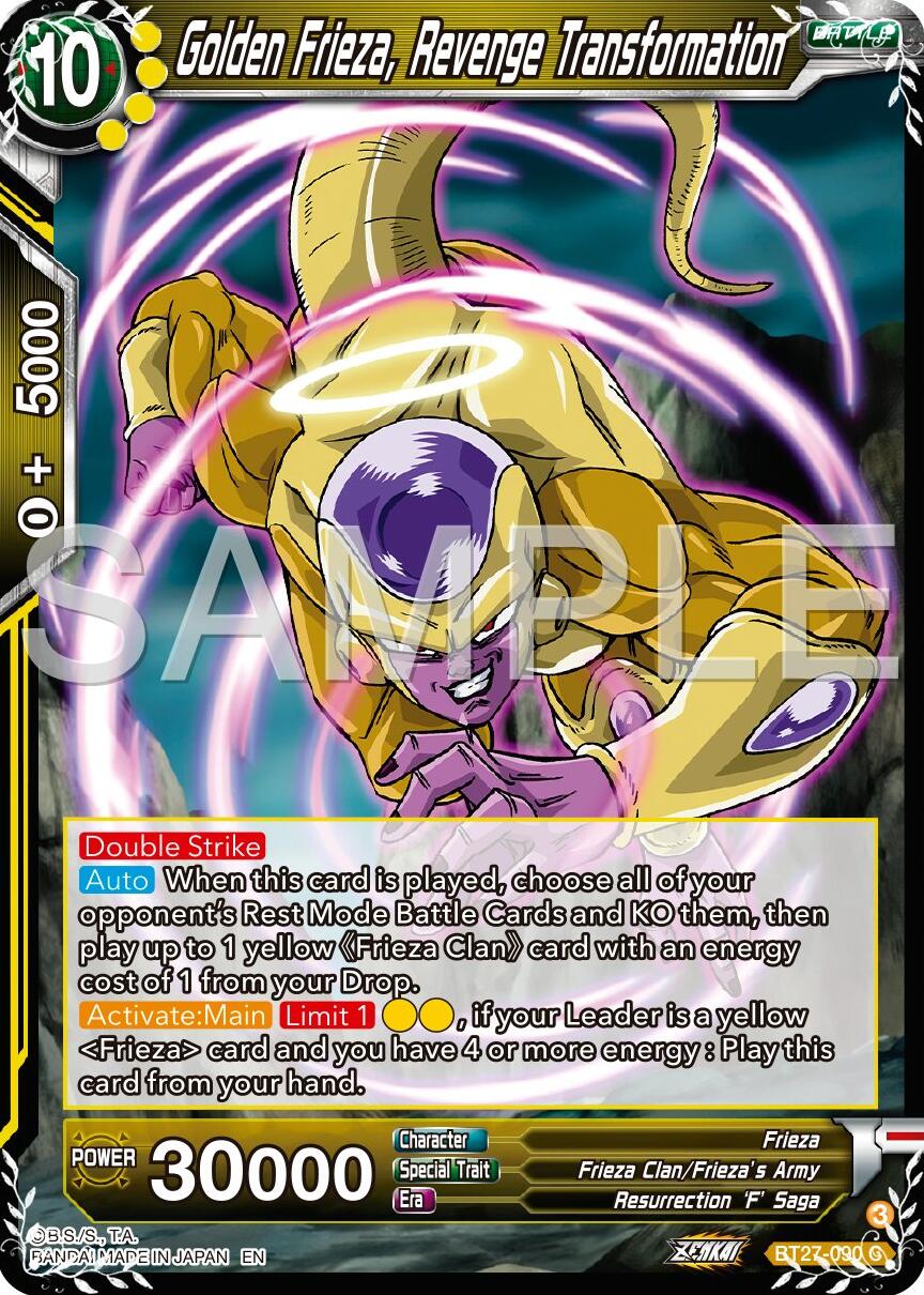 Golden Frieza, Revenge Transtormation (BT27-090) [History of Z] | Devastation Store