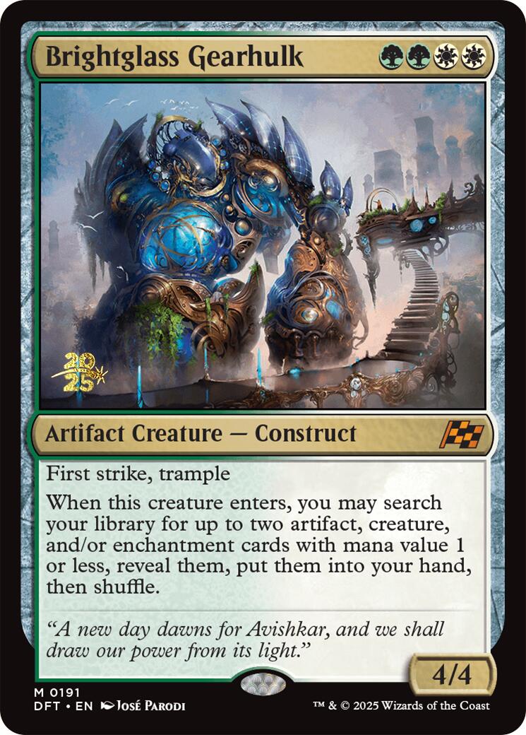 Brightglass Gearhulk [Aetherdrift Prerelease Promos] | Devastation Store