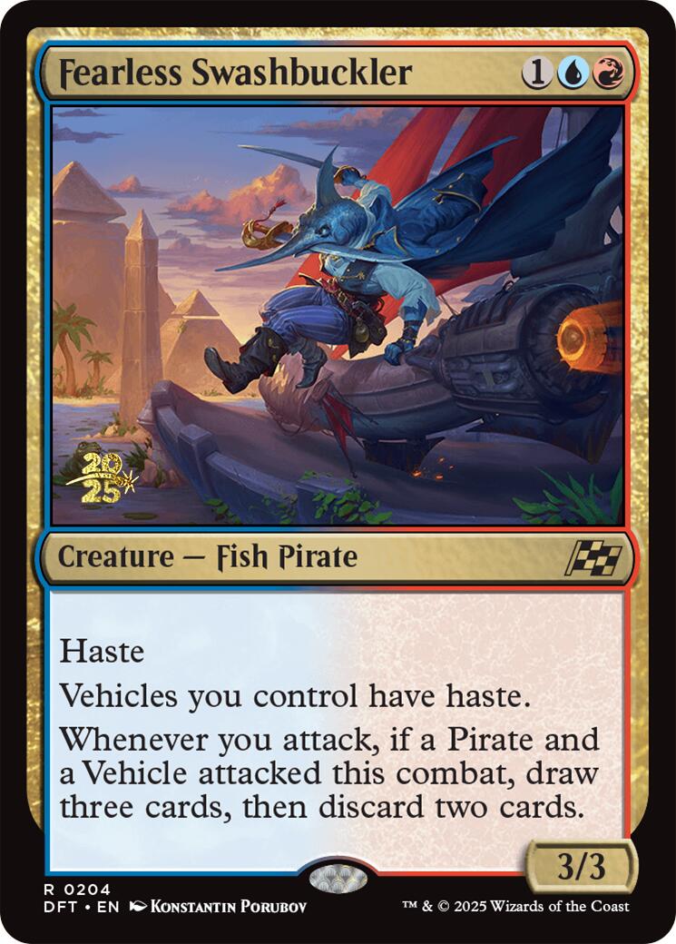 Fearless Swashbuckler [Aetherdrift Prerelease Promos] | Devastation Store