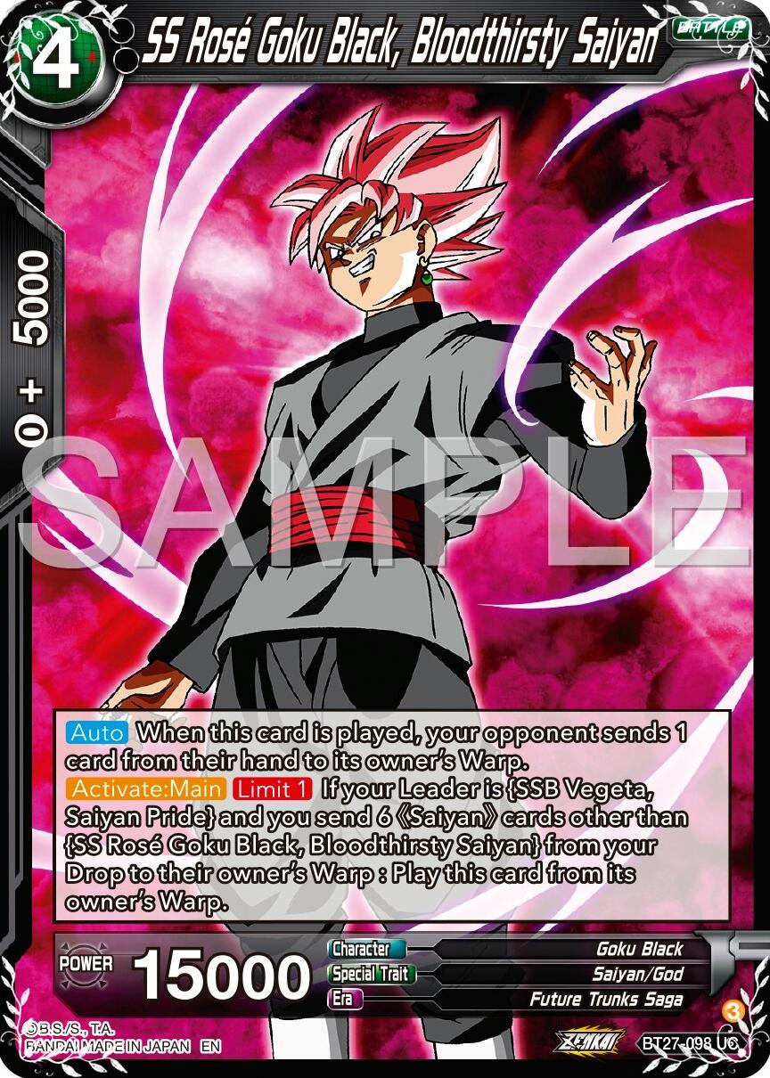 SS Rose Goku Black, Bloodthisty Saiyan (BT27-098) [History of Z] | Devastation Store