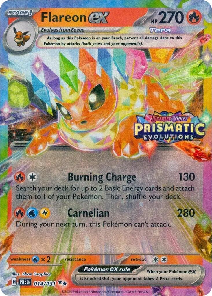 Flareon ex (014/131) (Prismatic Evolutions Stamp) [Scarlet & Violet: Prismatic Evolutions] | Devastation Store