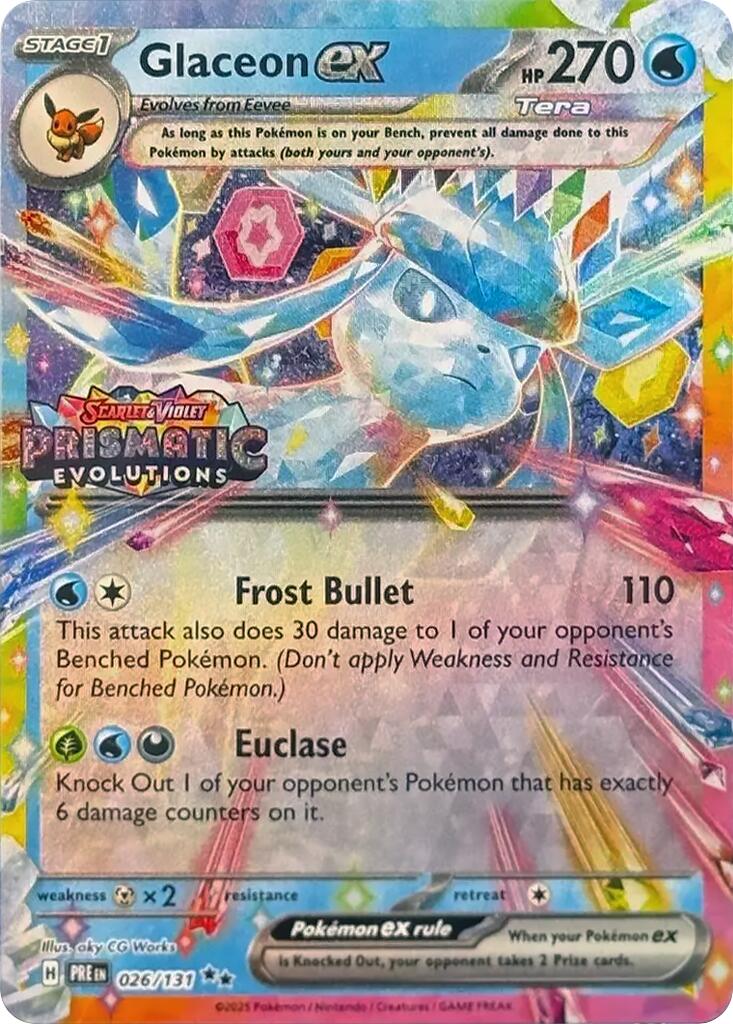 Glaceon ex (026/131) (Prismatic Evolutions Stamp) [Scarlet & Violet: Prismatic Evolutions] | Devastation Store