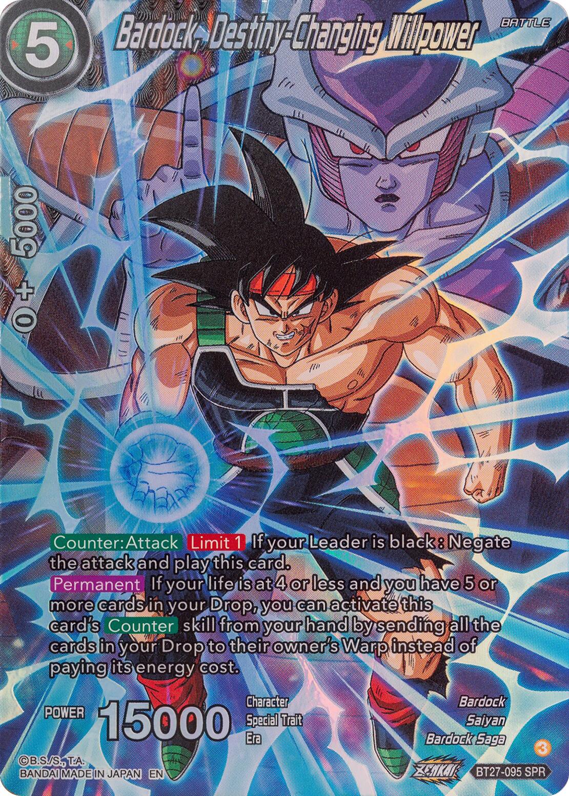Bardock, Destiny-Changing Willpower (SPR) (BT27-095) [History of Z] | Devastation Store