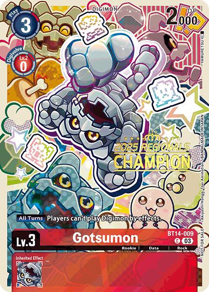 Gotsumon [BT14-009] (2025 Regionals Champion) [Blast Ace Promos] | Devastation Store