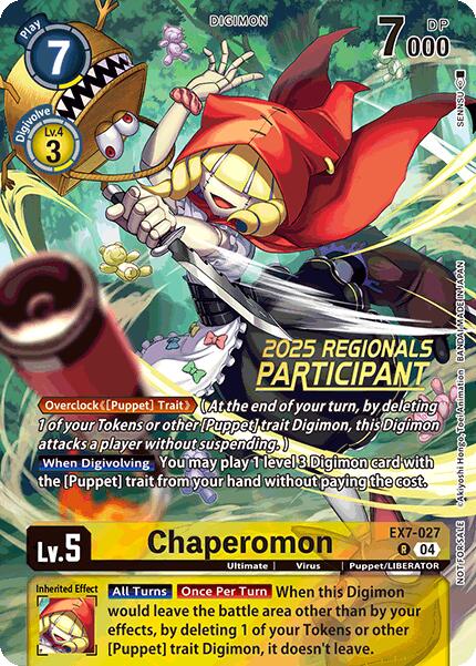 Chaperomon [EX7-027] (2025 Regionals Participant) [Digimon LIBERATOR Promos] | Devastation Store