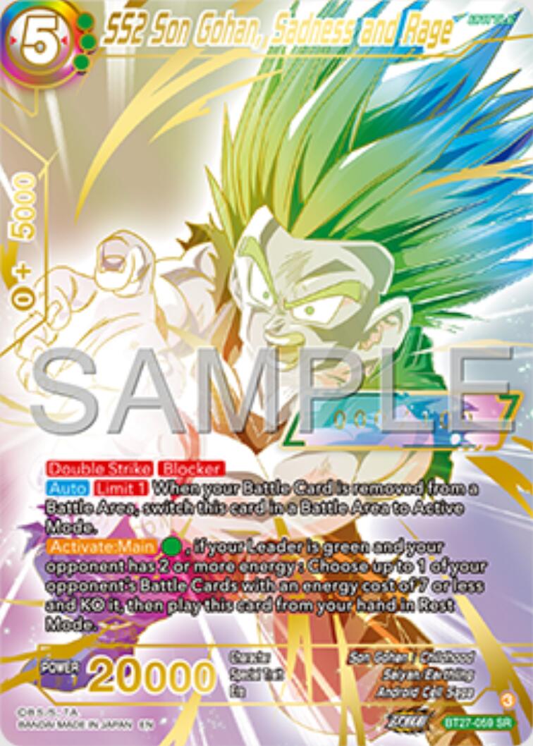 SS2 Son Gohan, Sadness and Rage (Serial Numbered) (BT27-059) [History of Z] | Devastation Store