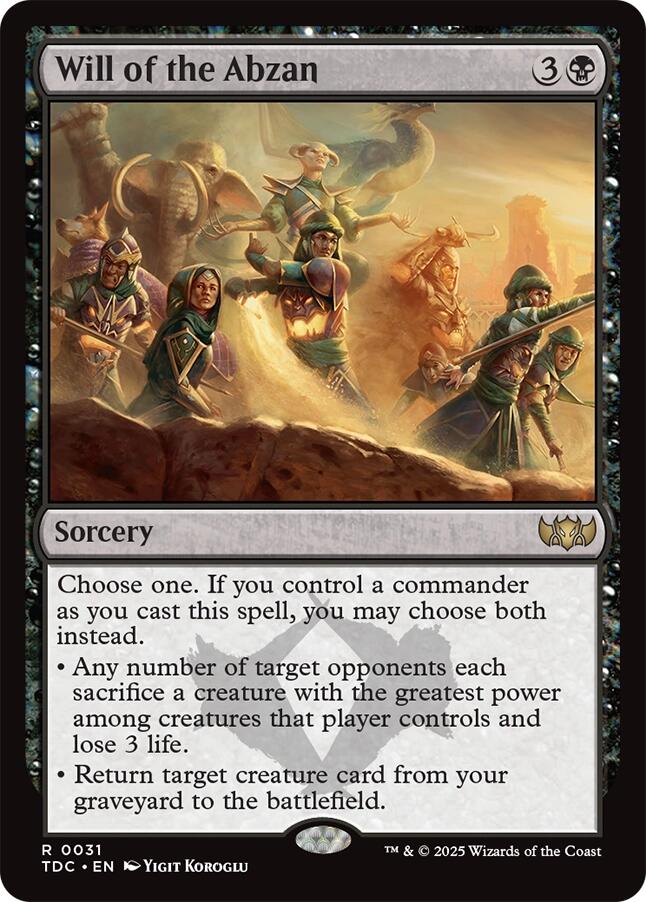 Will of the Abzan [Tarkir: Dragonstorm Commander] | Devastation Store