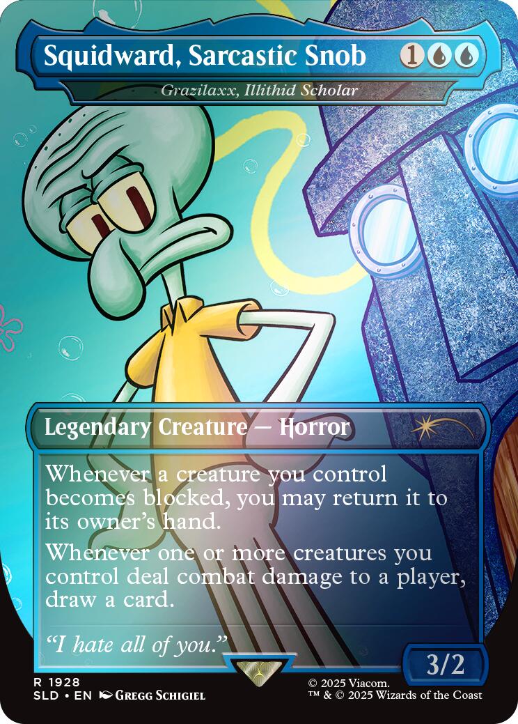 Squidward, Sarcastic Snob - Grazilaxx, Illithid Scholar (Rainbow Foil) [Secret Lair Drop Series] | Devastation Store